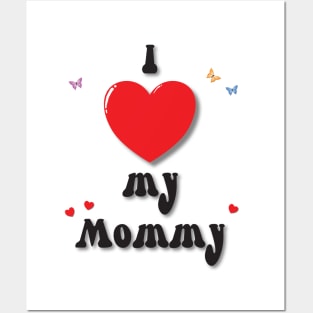 I love my mommy heart doodle hand drawn design Posters and Art